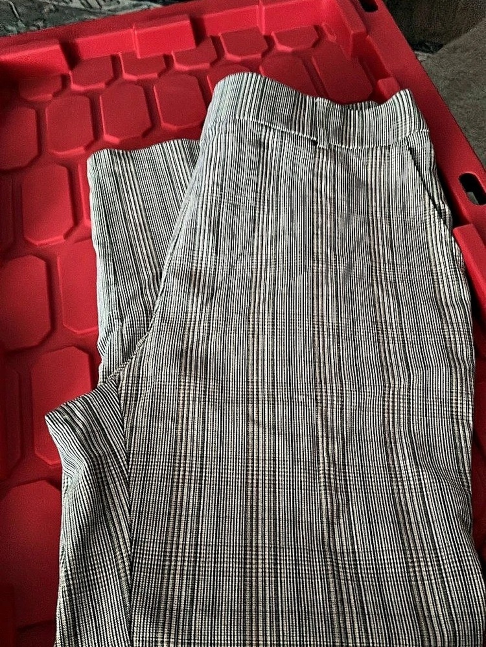 Gray & White Striped Trousers